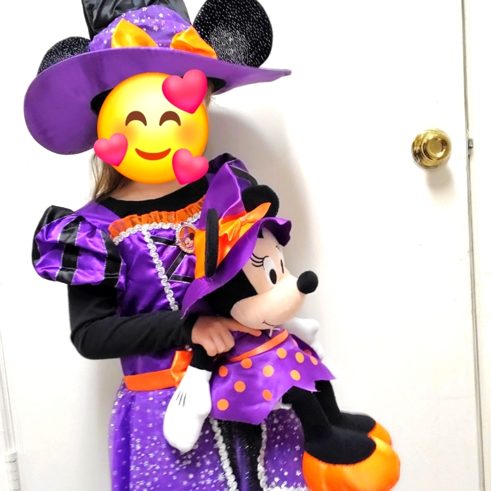 Minnie mouse witch costume with witch ear hat